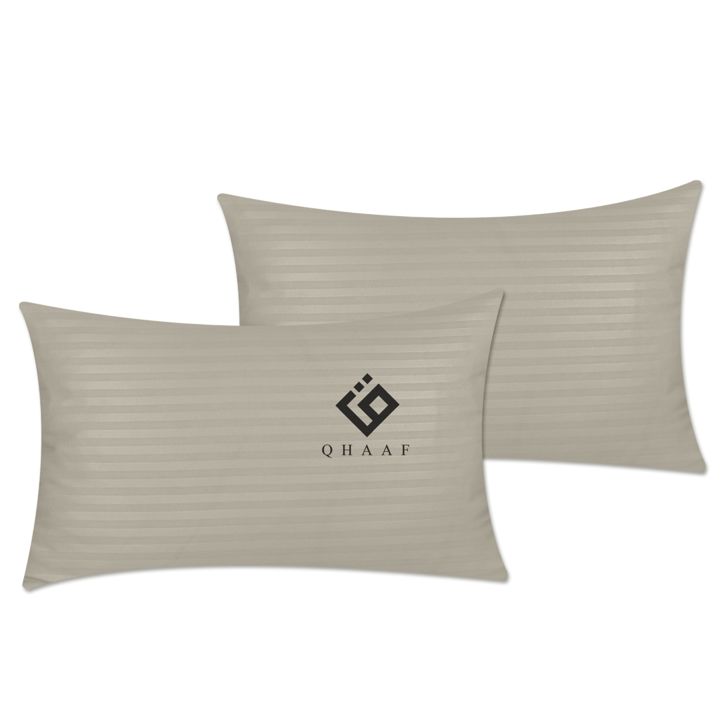 SILVER SATIN STRIPE PILLOW COVERS