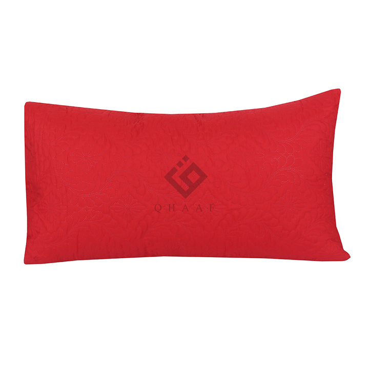 red plain pillow covers