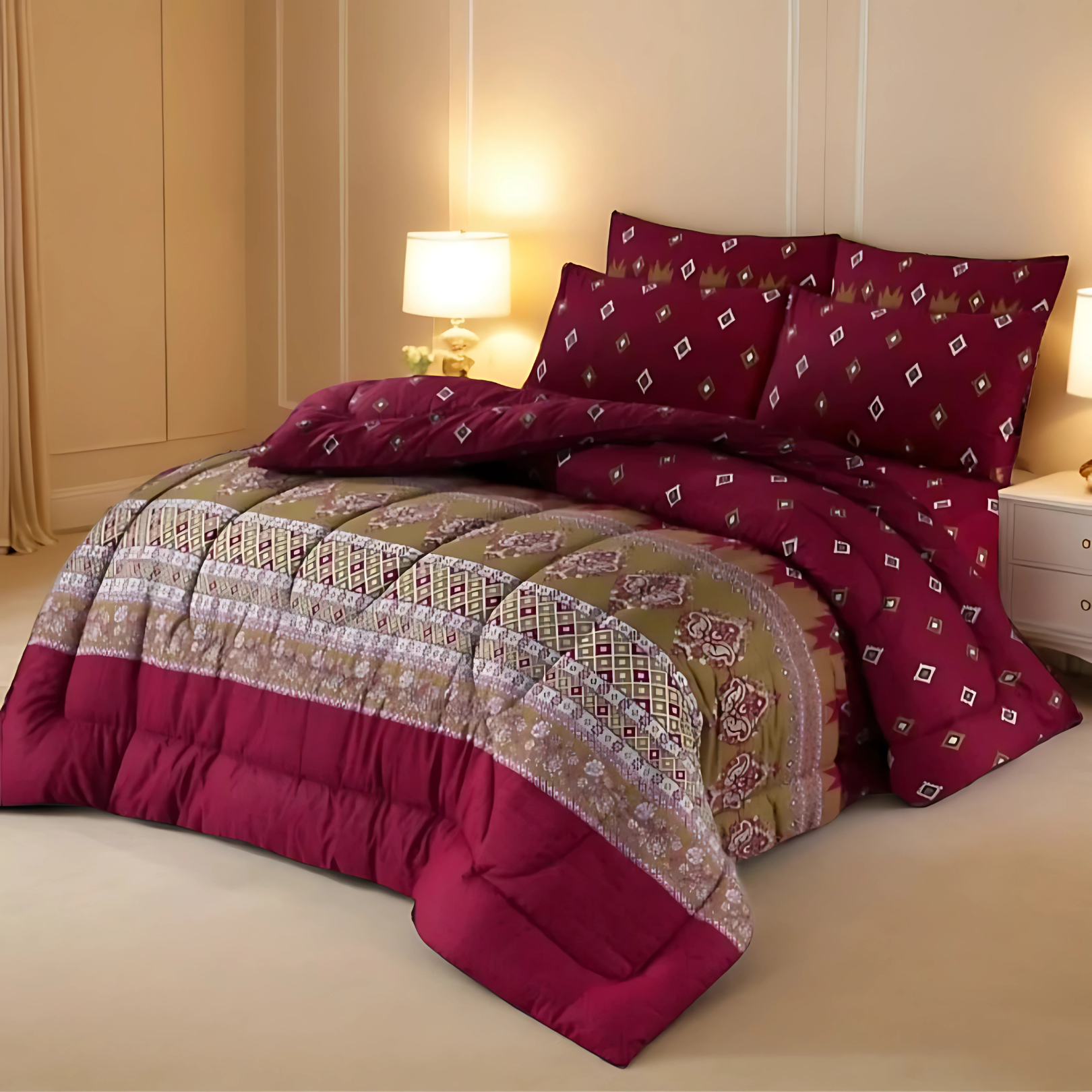 zoey summer comforter set- 7 pcs