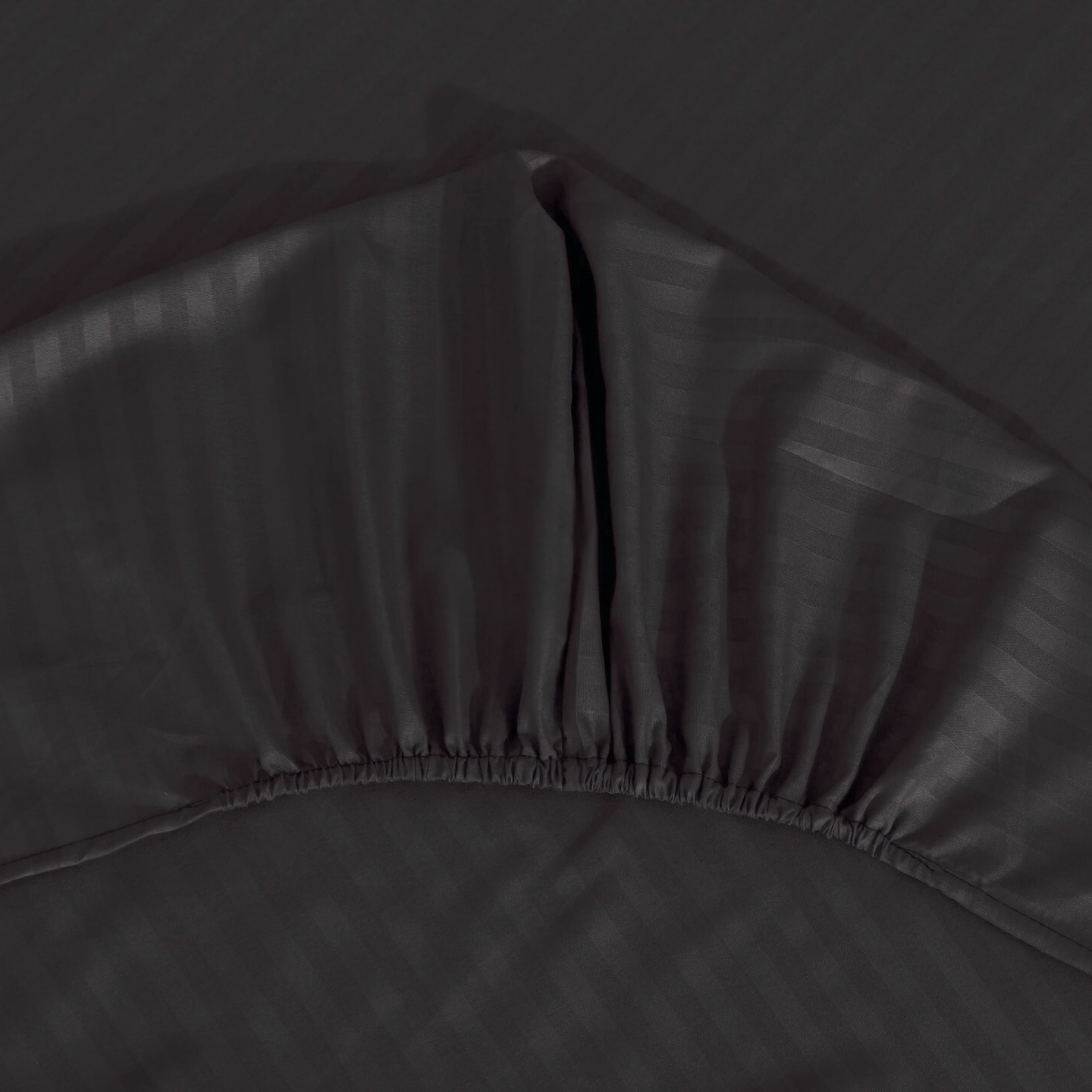 black stripe satin fitted sheet - (premium)