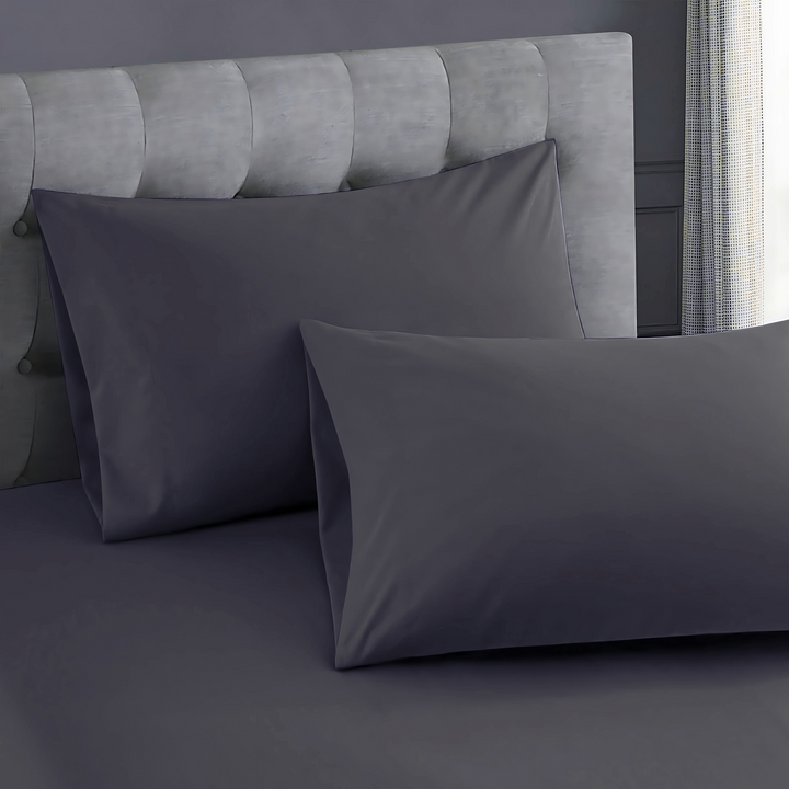 GREY LUXURY DYED BEDSHEET SET- 5 PCS