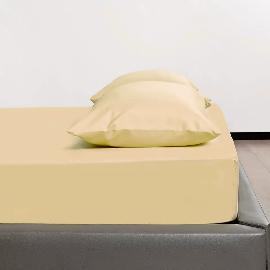 BEIGE LUXURY FITTED SHEET- 3 PCS