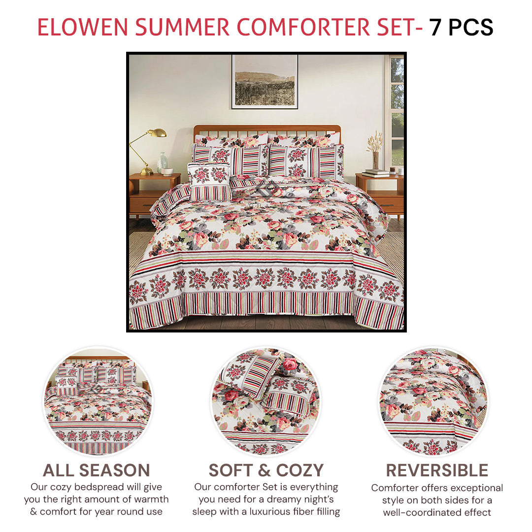 elowen summer comforter set- 7 pcs