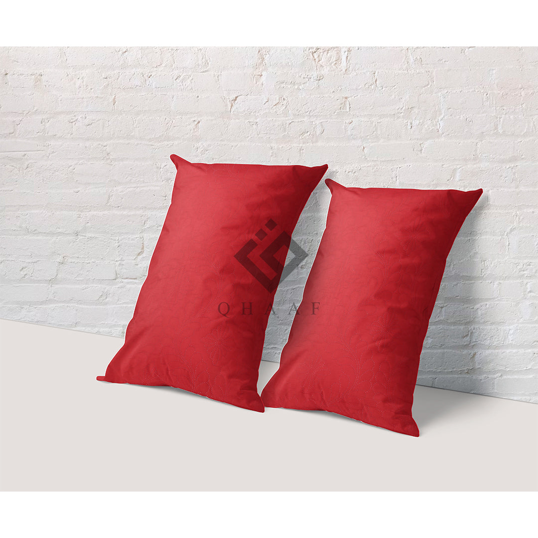 red plain pillow covers