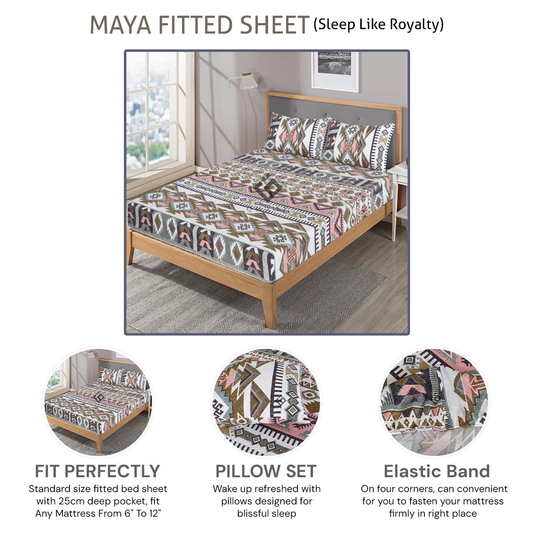 maya fitted sheet - (premium)