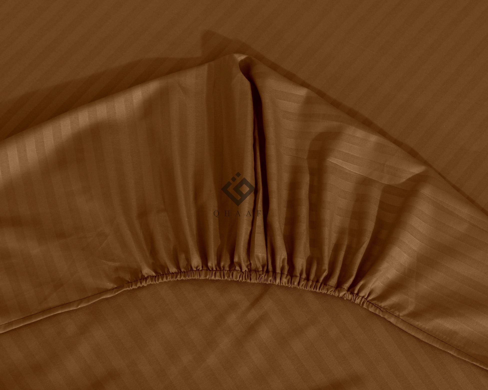 brown stripe satin fitted sheet - (premium)