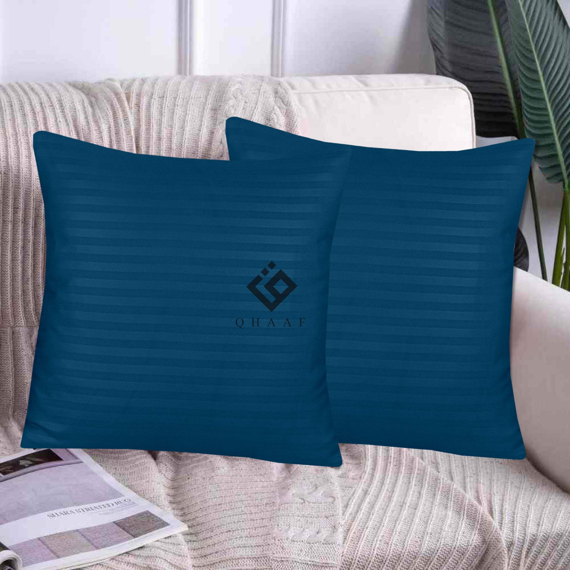 ZINC SATIN STRIPE CUSHION COVER (PACK OF 2 )