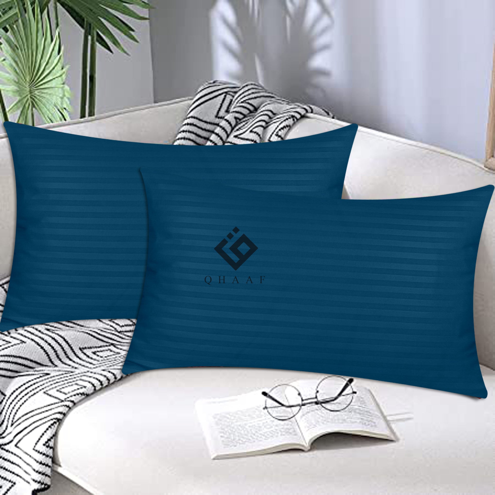 ZINC SATIN STRIPE PILLOW COVERS